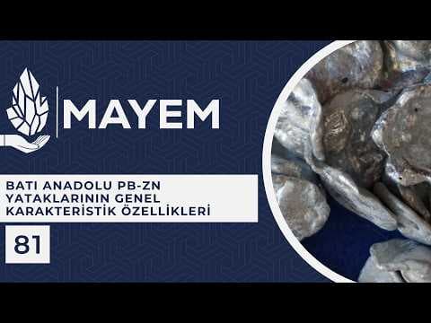 MAYEM Sunum 81 — Batı Anadolu Pb-Zn Yataklarının Genel Karakteristik Özellikleri...